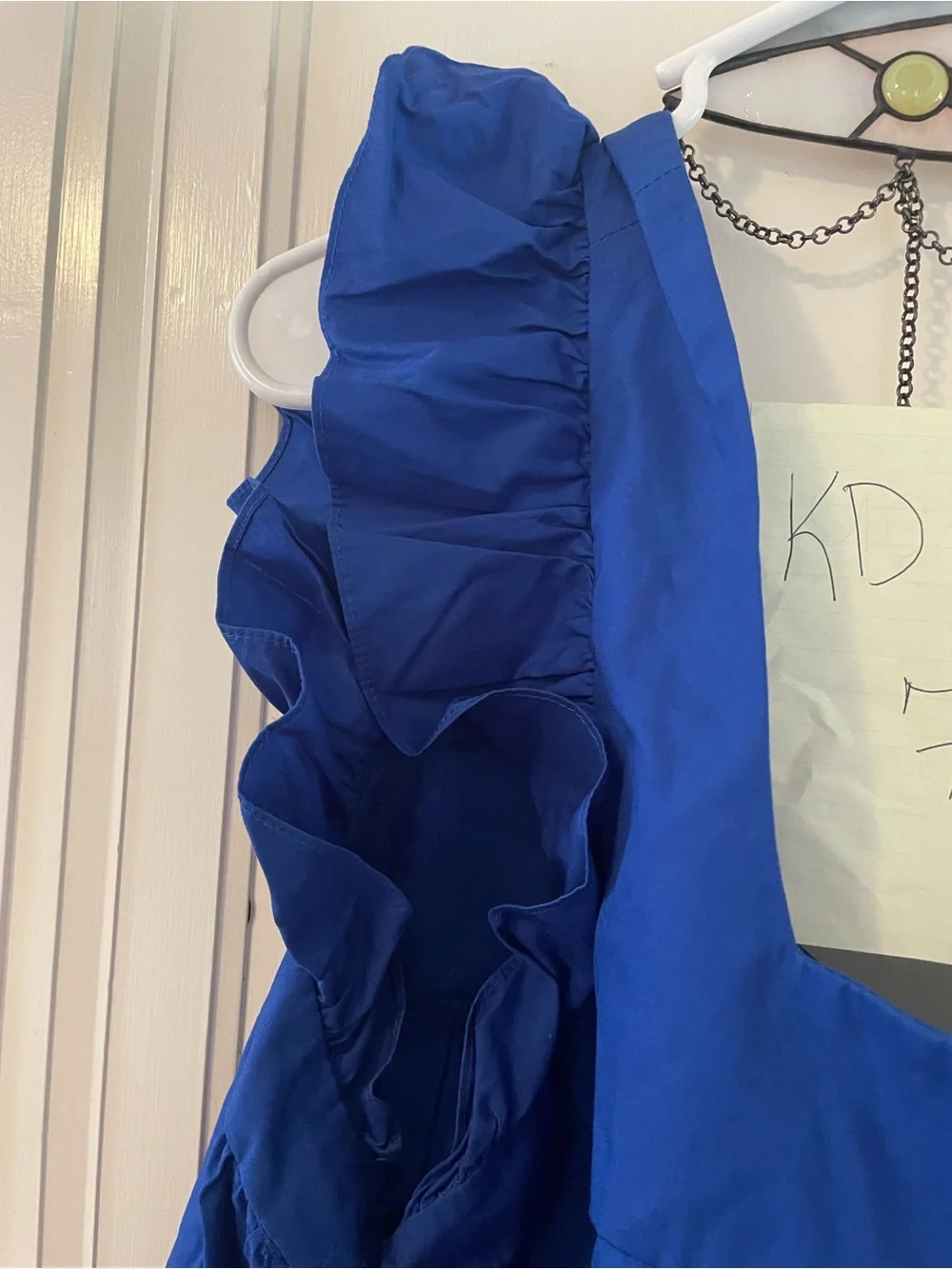 Ruffle Sleeve Royal Blue Dress